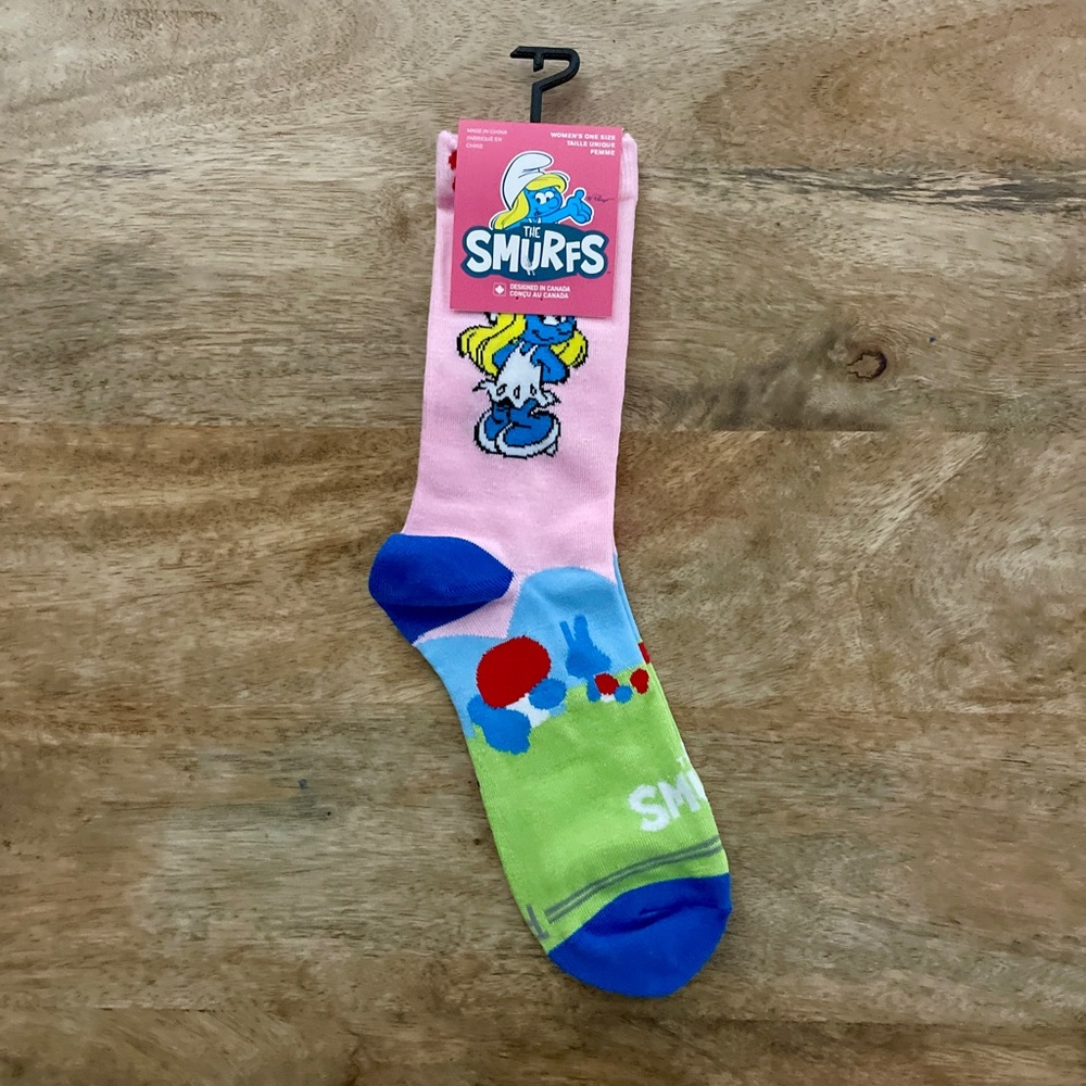 5/$20 NEW Women's 6-9.5 Pink The Smurfs Smurfette Novelty Socks